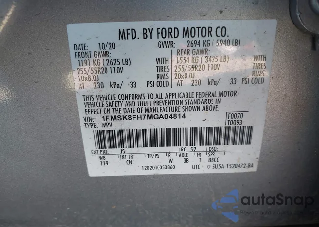 1FMSK8FH7MGA04814: 44341525