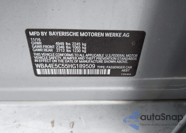 WBA4E5C55HG189509: 44340561