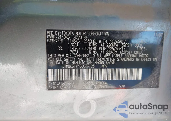 JTMBK31V486033123: 44340564