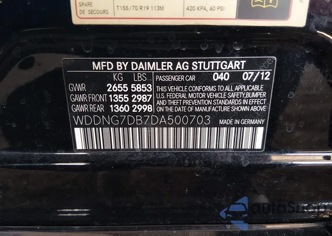 WDDNG7DB7DA500703: 44340603