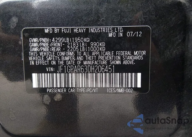 JF1GPAR63DH206451: 44340619