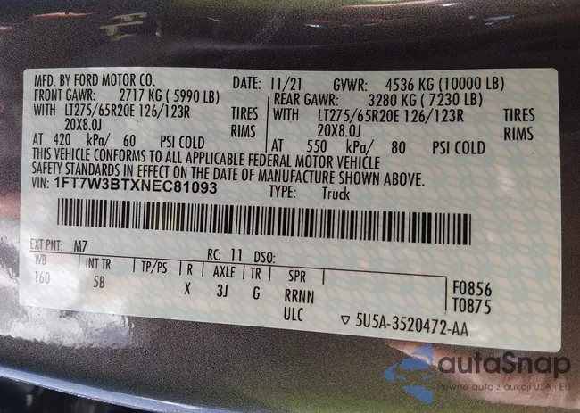 1FT7W3BTXNEC81093: 44340662