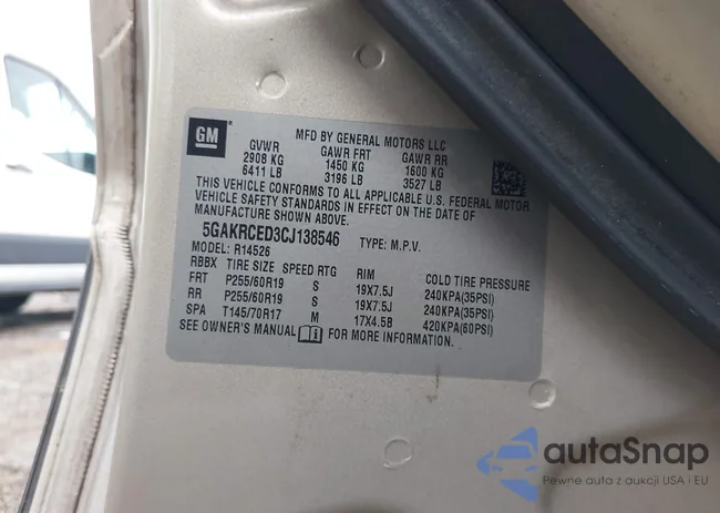 5GAKRCED3CJ138546: 44340754