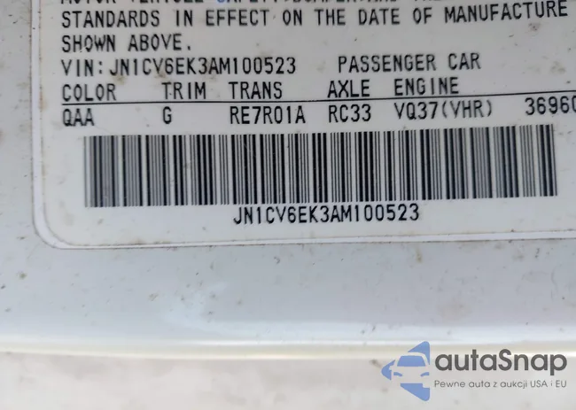 JN1CV6EK3AM100523: 44340783