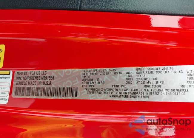 1C4PJXEN6SW591556: 44340875