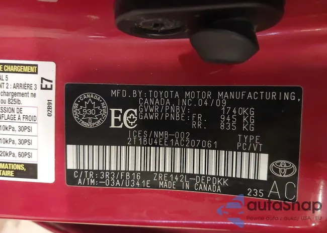 2T1BU4EE1AC207061: 44340923