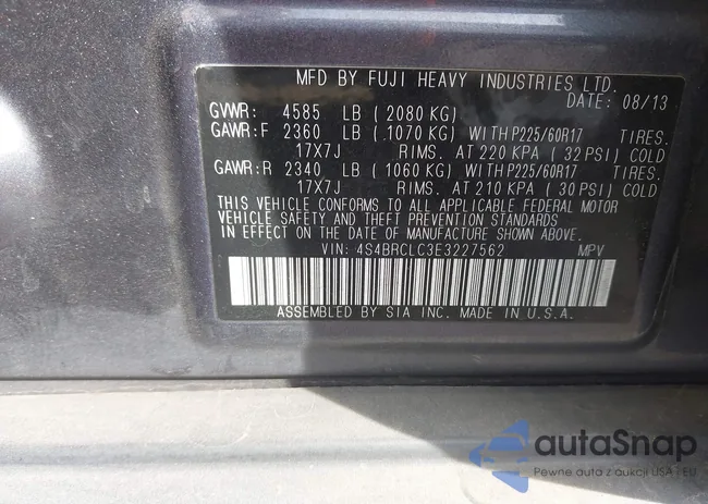 4S4BRCLC3E3227562: 44340926