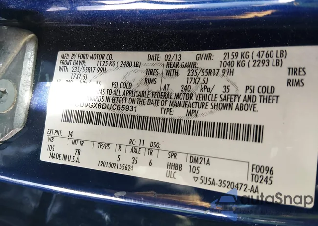 1FMCU9GX6DUC65931: 44340953