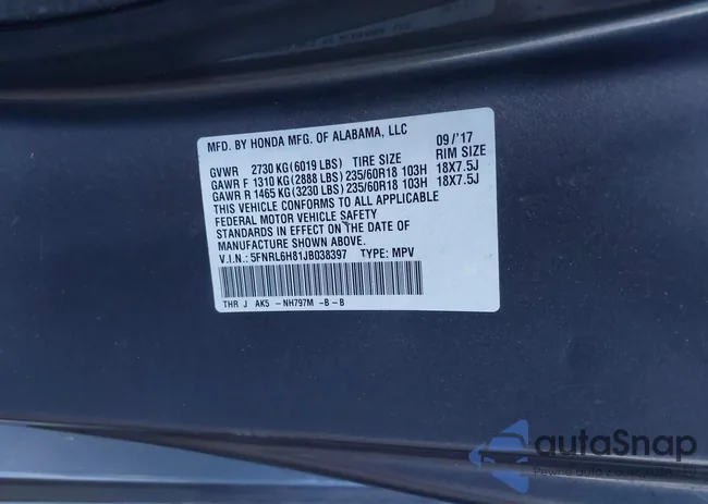 5FNRL6H81JB038397: 44342083