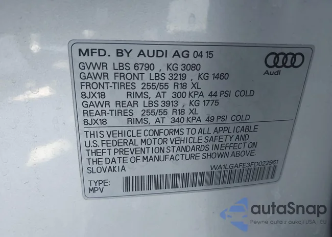 WA1LGAFE3FD022961: 44342250