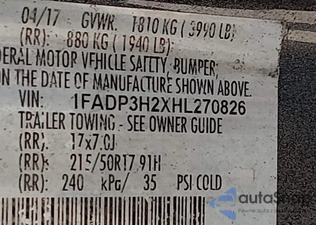 1FADP3H2XHL270826: 44342361