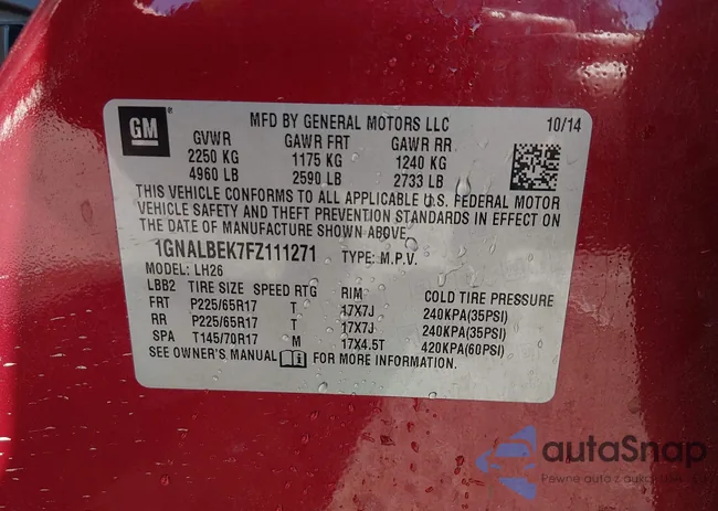 1GNALBEK7FZ111271: 44342375