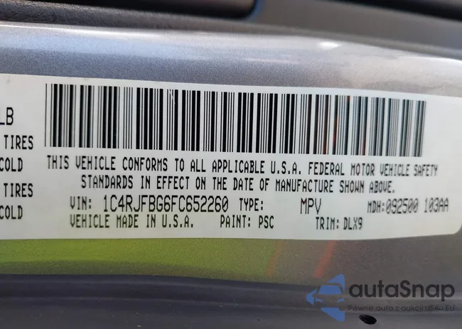 1C4RJFBG6FC652260: 44342412