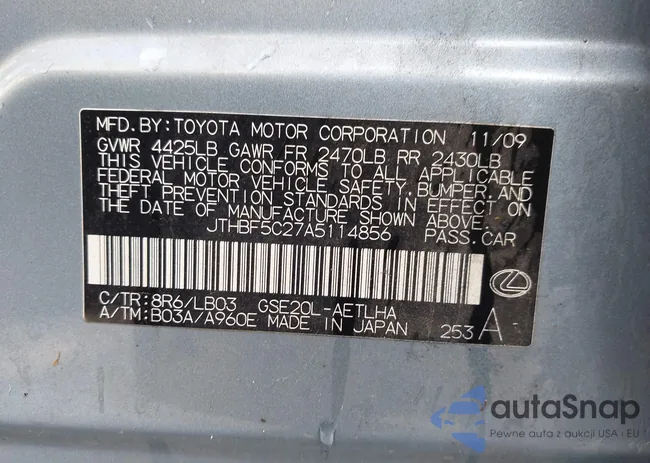 JTHBF5C27A5114856: 44342473