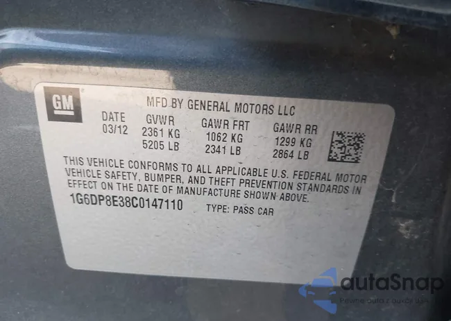 1G6DP8E38C0147110: 44342483