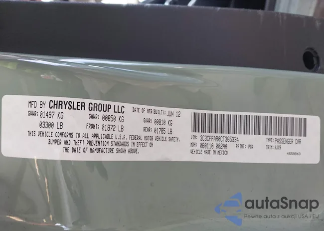 3C3CFFAR0CT365334: 44341608