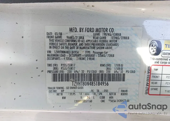 1ZVHT80N485184956: 44341629