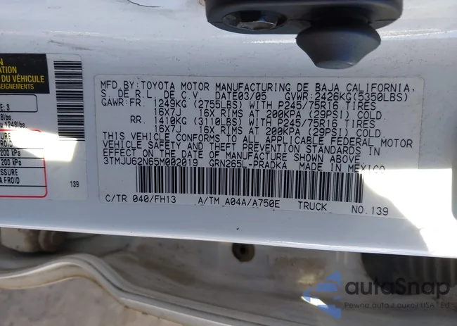 3TMJU62N65M002019: 44341850