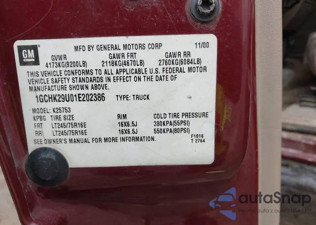 1GCHK29U01E202386: 44343093