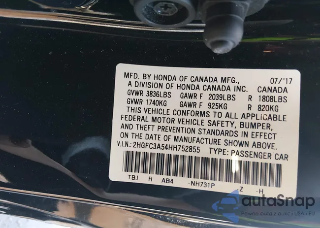 2HGFC3A54HH752855: 44343124