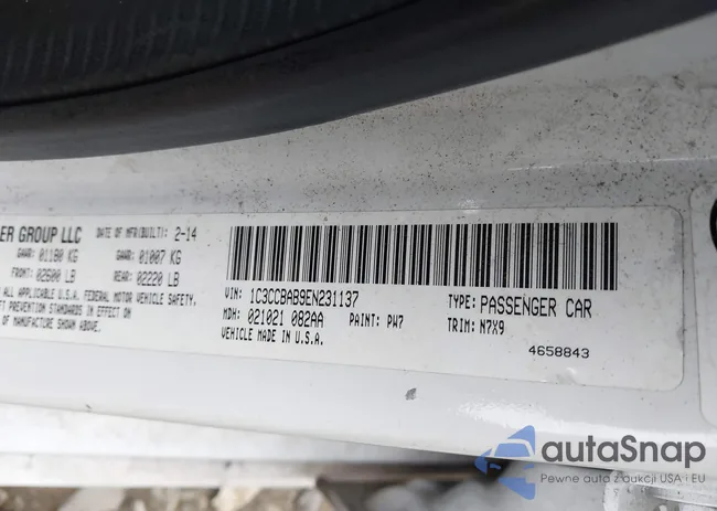 1C3CCBAB9EN231137: 44343213