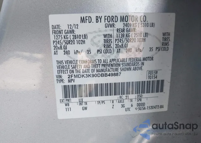 2FMDK3K90DBB49887: 44342567