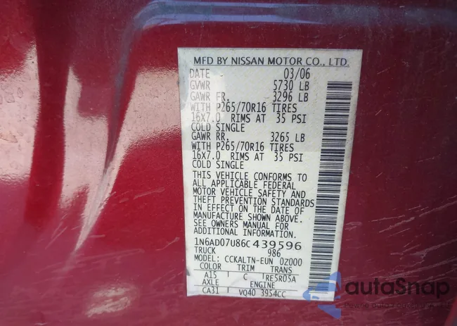 1N6AD07U86C439596: 44342624