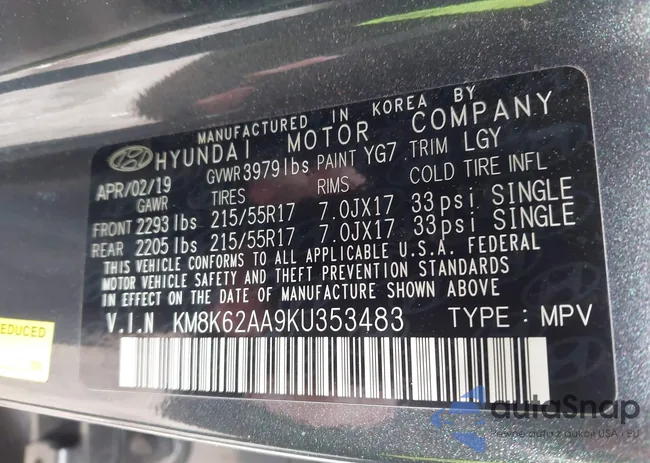 KM8K62AA9KU353483: 44342836