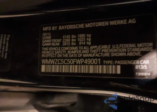 WMWZC5C50FWP49001: 44342908