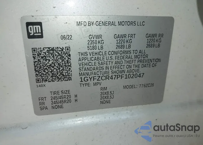 1GYFZCR47PF102047: 44344000