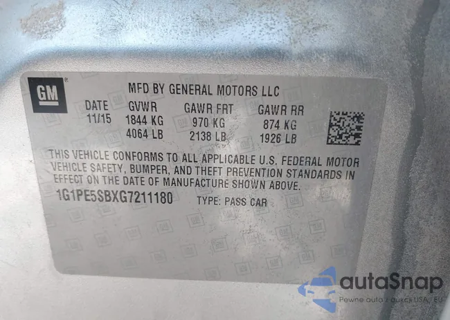 1G1PE5SBXG7211180: 44344095