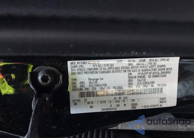 1FADP3F25GL280892: 44344164