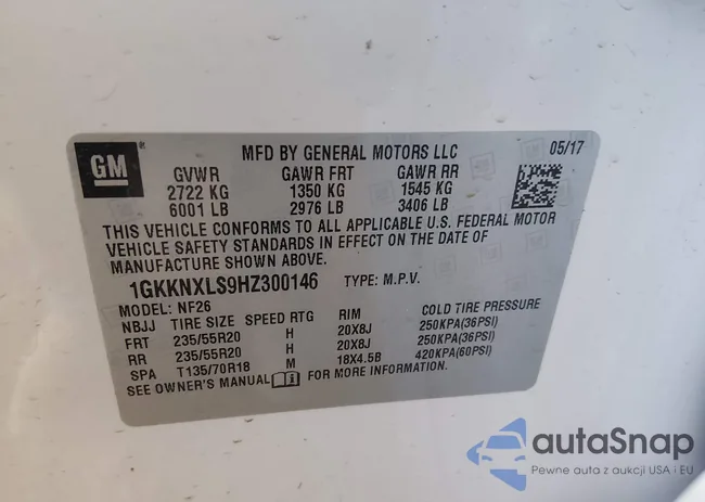 1GKKNXLS9HZ300146: 44344166