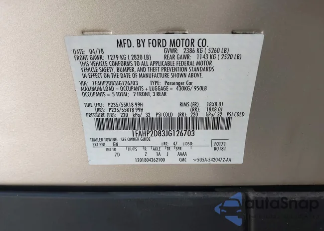 1FAHP2D83JG126703: 44344177