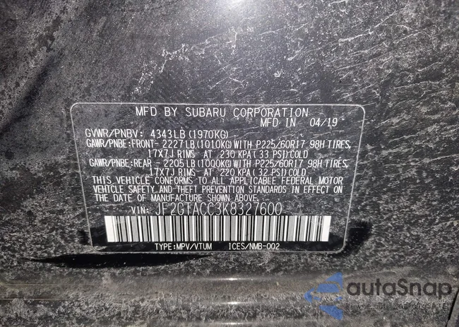 JF2GTACC3K8327600: 44344191