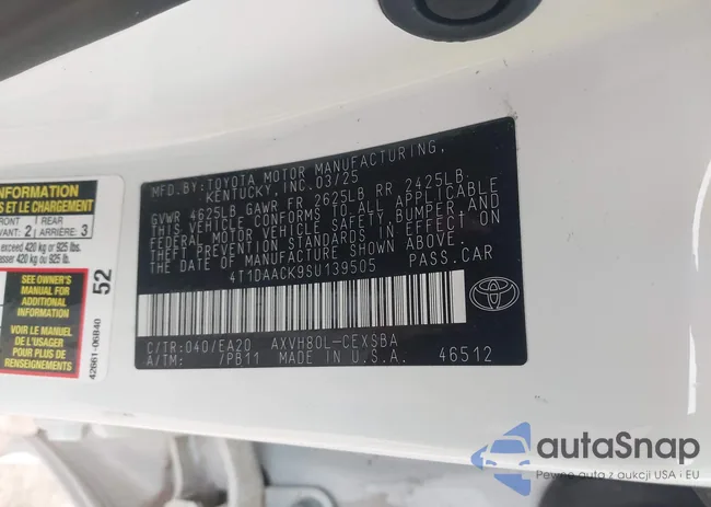 4T1DAACK9SU139505: 44344214