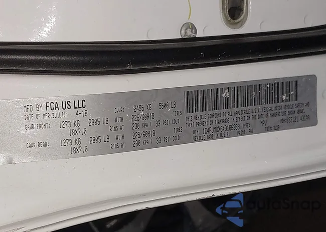 1C4PJMDX6KD166383: 44344223