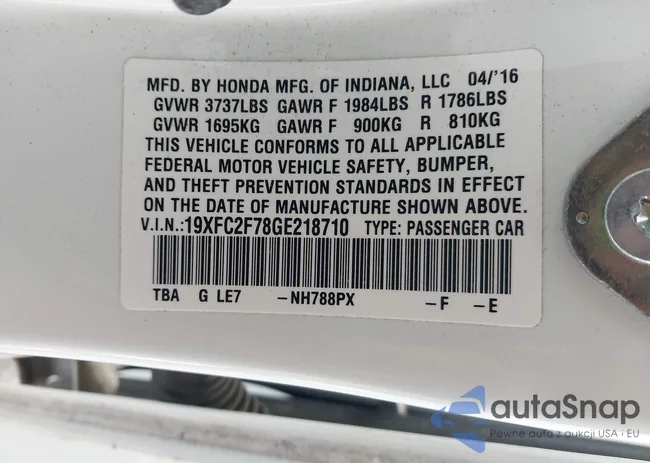 19XFC2F78GE218710: 44344250