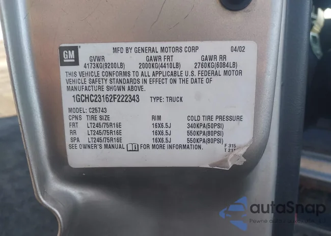 1GCHC23162F222343: 44344266