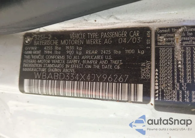 WBABD334X4JY96267: 44344341