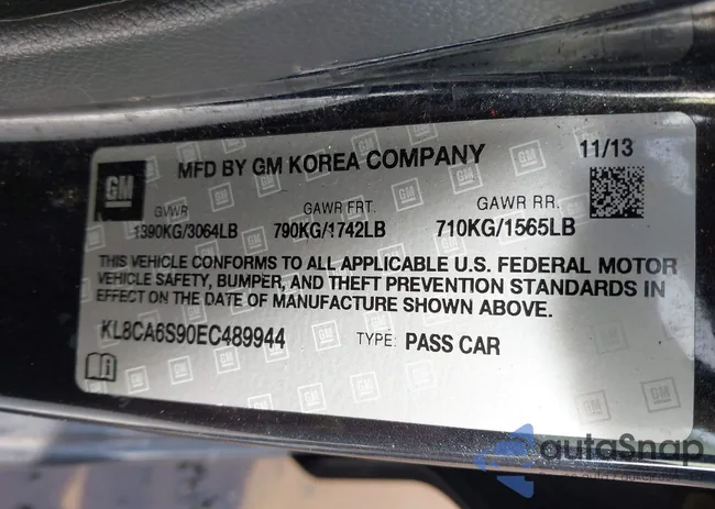 KL8CA6S90EC489944: 44344356