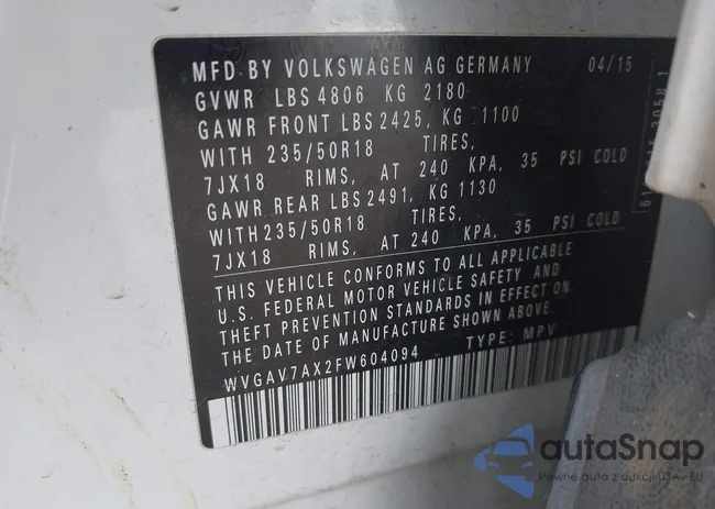 WVGAV7AX2FW604094: 44344524