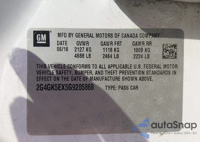 2G4GK5EX5G9205868: 44343632