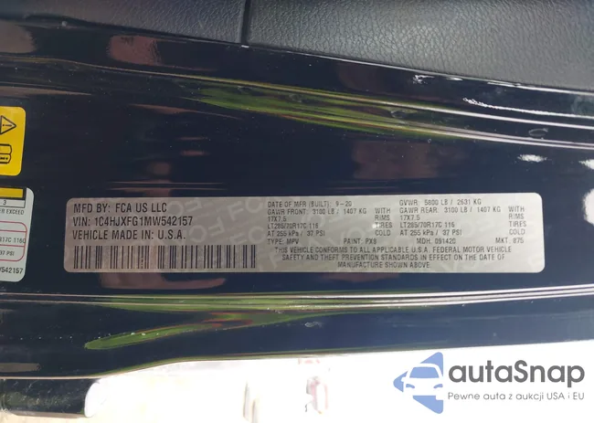 1C4HJXFG1MW542157: 44343654