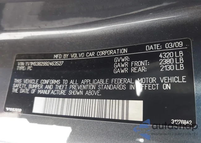 YV1MS38299246352: 44343664