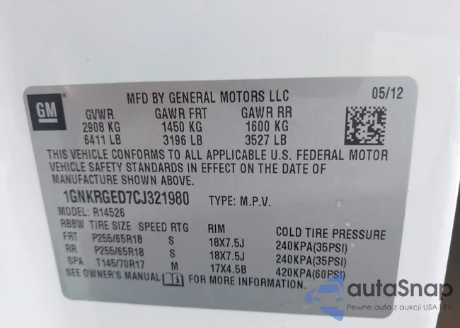 1GNKRGED7CJ321980: 44343669