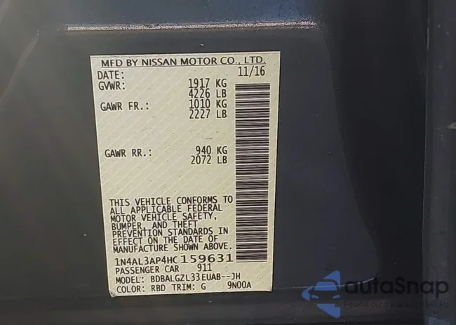 1N4AL3AP4HC159631: 44343699