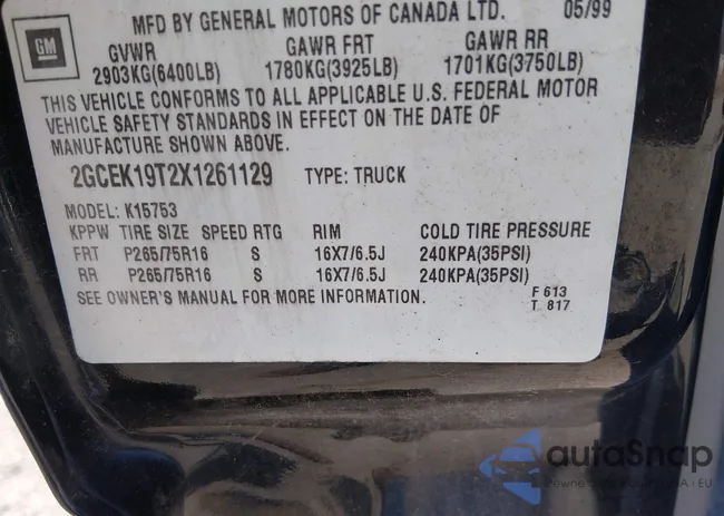 2GCEK19T2X1261129: 44343739