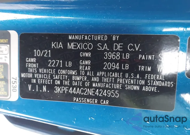 3KPF44AC2NE424955: 44343741