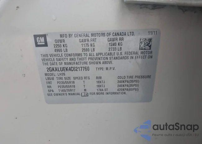 2GKALUEK4C6217760: 44343780